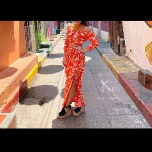 Two Piece, Bright Colored Set. Perfect tropical trips!! Worn one time